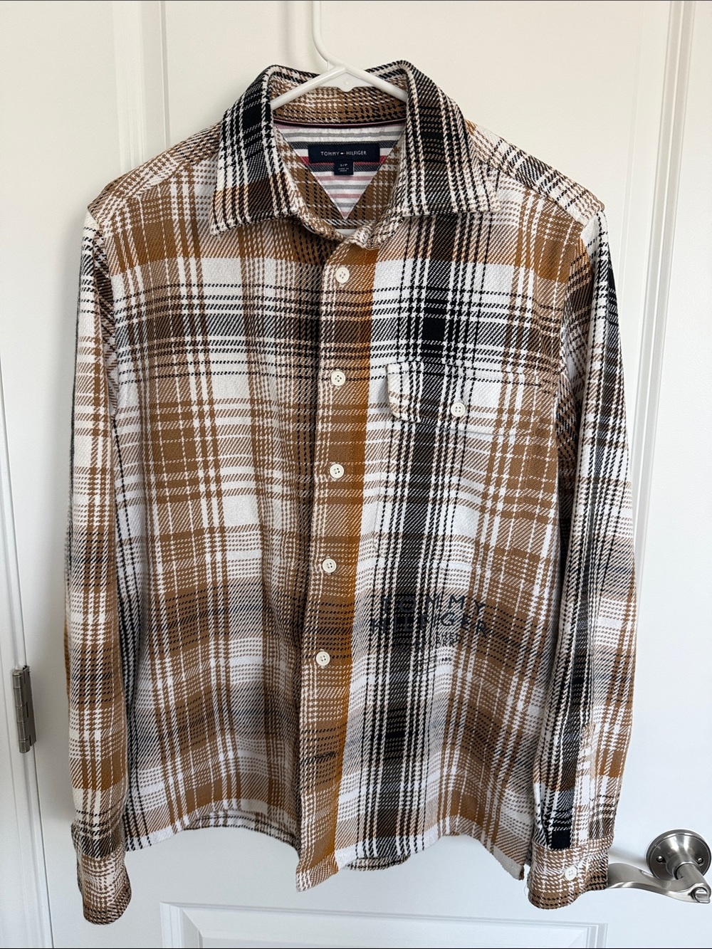 Tommy Hilfiger thick button up plaid lumberjack heavy shacket
